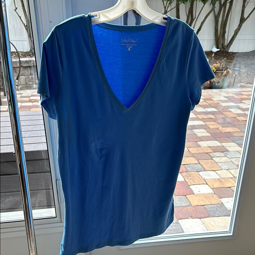 Lilly Pulitzer Blue Fitted Short Sleeve Tee